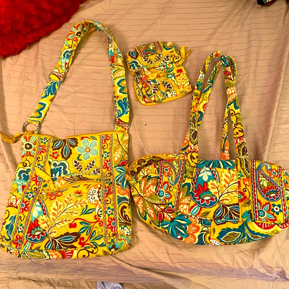 Vera Bradley yellow bag set